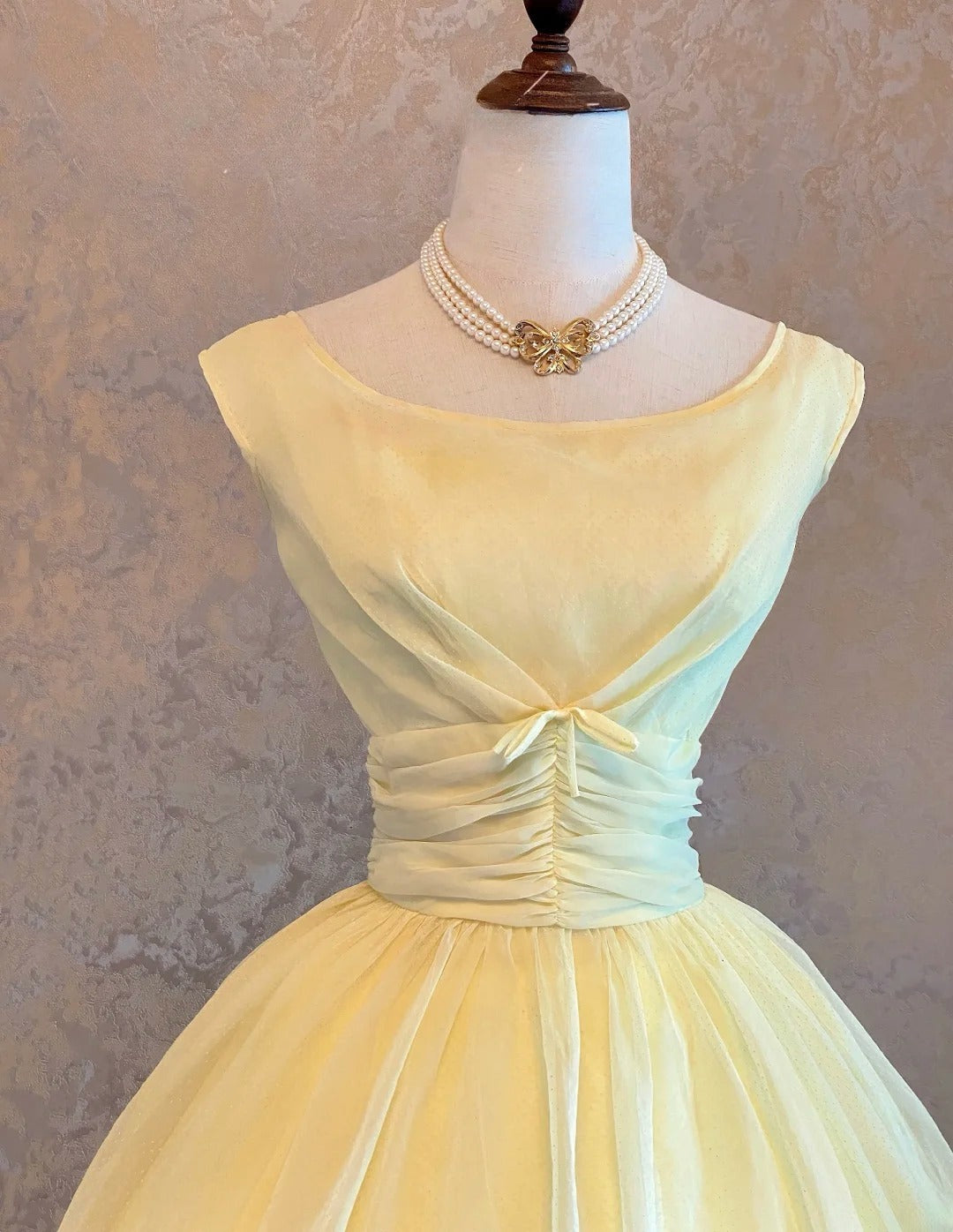 Elegant Ball Gown Yellow Square Neck Prom Dress Mid Length For Women Evening Party Gown RB9113
