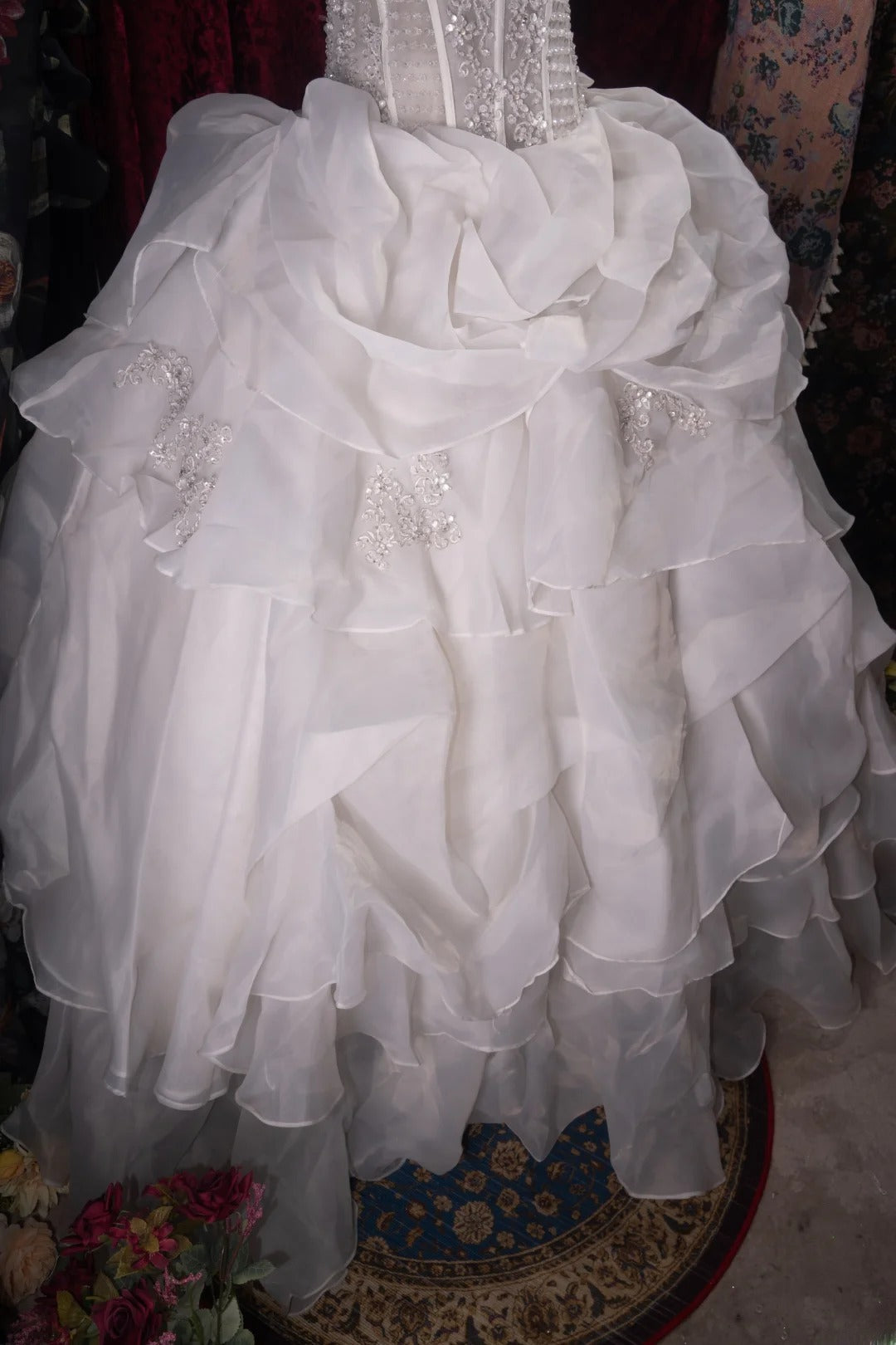 Dreamy Princess Ball Gown Formal Events Halter White Chiffon With Tiered Quince Dress Quinceanera Dresses Birthday Outfits RB8365