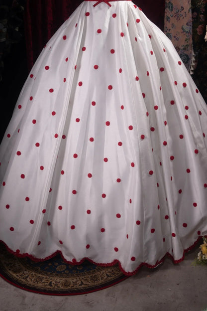 Dreamy Princess Ball Gown Formal Events Off The Shoulder White With Red Flowers Quince Dress Quinceanera Dresses Birthday Outfits RB8366