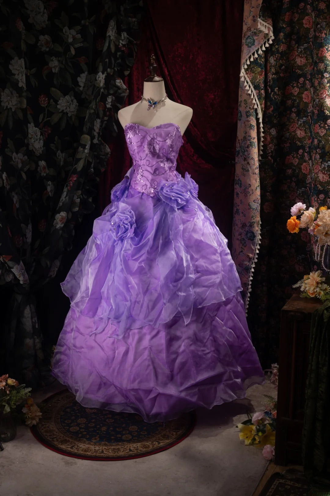 Dreamy Princess Ball Gown Formal Events Sweetheart Purple With Tiered Quince Dress Quinceanera Dresses Birthday Outfits RB8367
