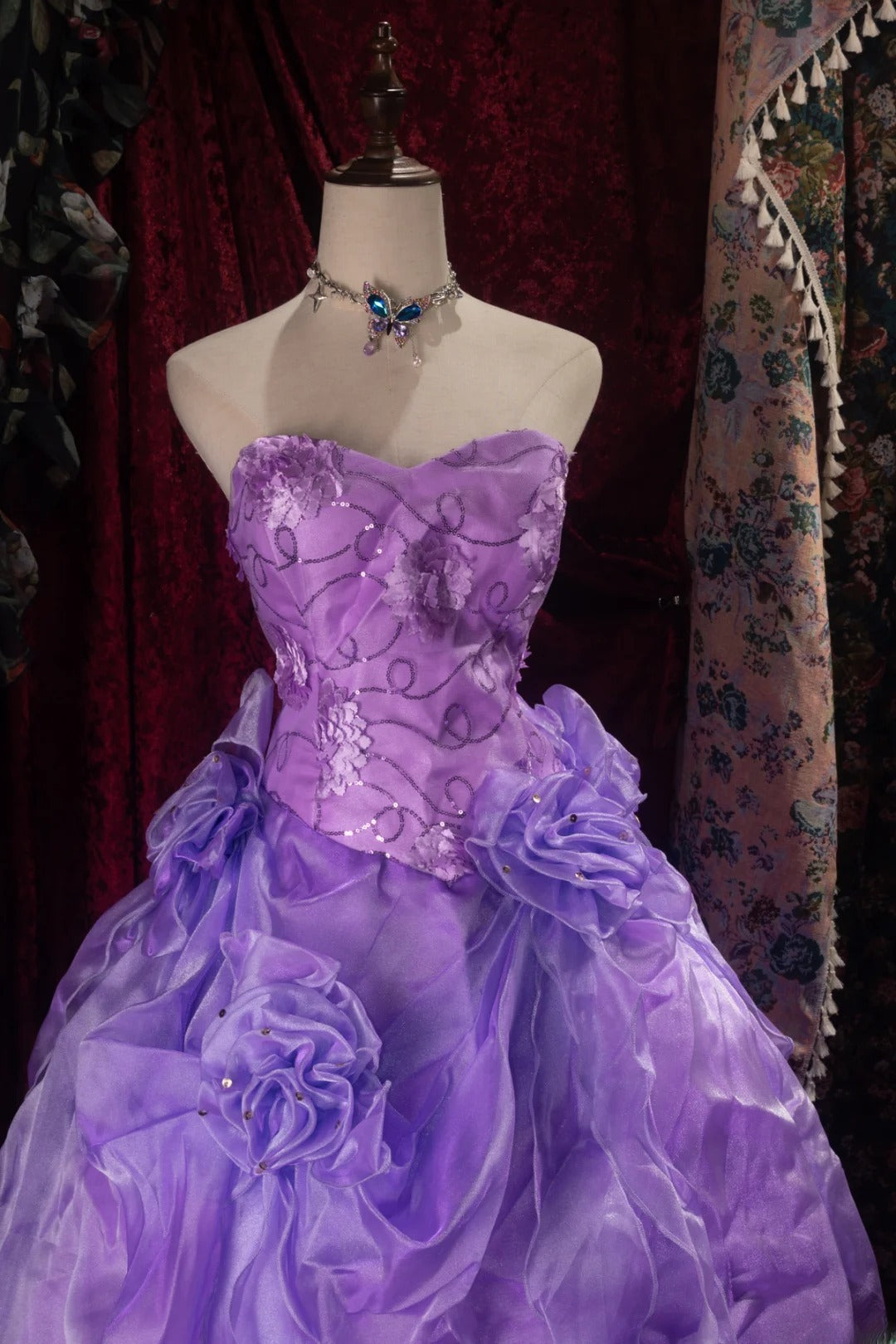 Dreamy Princess Ball Gown Formal Events Sweetheart Purple With Tiered Quince Dress Quinceanera Dresses Birthday Outfits RB8367
