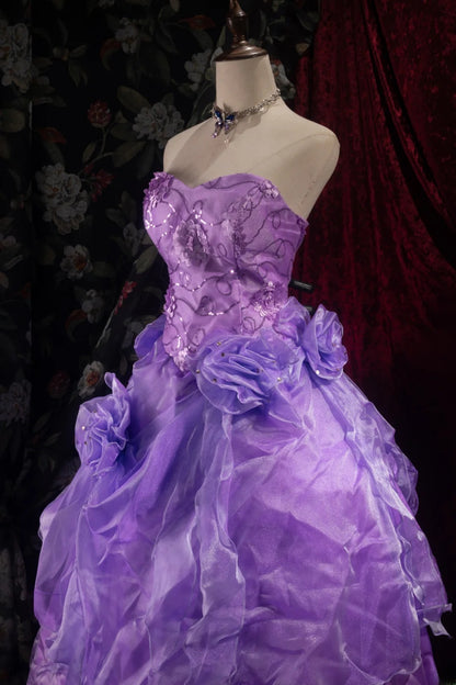 Dreamy Princess Ball Gown Formal Events Sweetheart Purple With Tiered Quince Dress Quinceanera Dresses Birthday Outfits RB8367