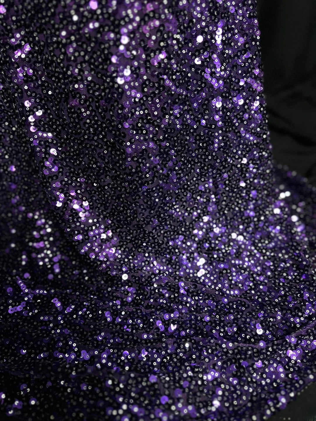 Sparkly Prom Dresses Mermaid One Shoulder Sequin Purple With Beads Sleeveless Long Formal Outfits RB5978
