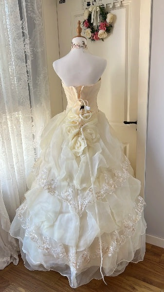 Elegant Sweet 16 Dress Long Sweetheart Yellow Ball Gown Sweet Sixteen Party Birthday Dresses RC0533