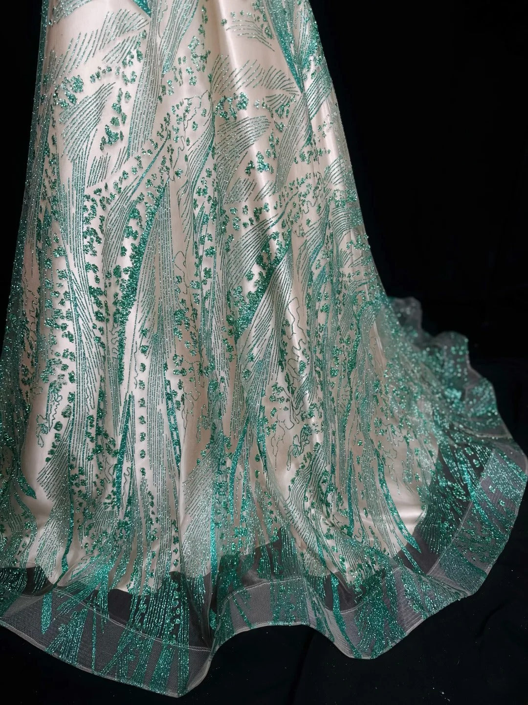 Vintage Prom Dresses Ball Gown Spaghetti Strap Green Sequin Long Party Gown Formal Outfits RB5979