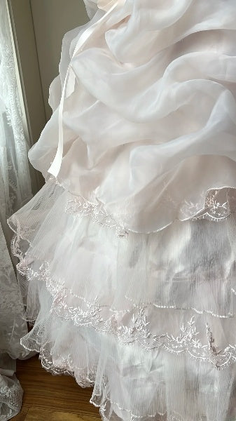 Elegant Sweet 16 Dress Long Strapless Light Pink Ball Gown Sweet Sixteen Party Birthday Dresses RC0534