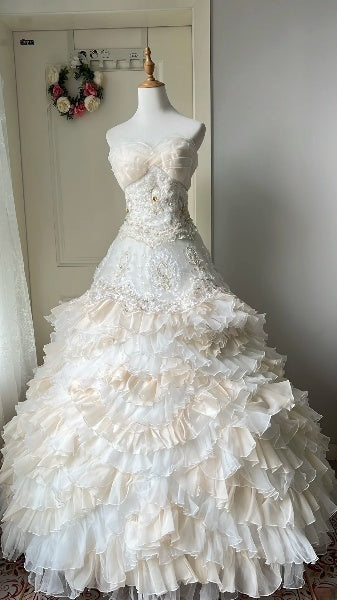 Elegant Sweet 16 Dress Long Sweetheart With Tiered Layers Ball Gown Sweet Sixteen Party Birthday Dresses RC0535