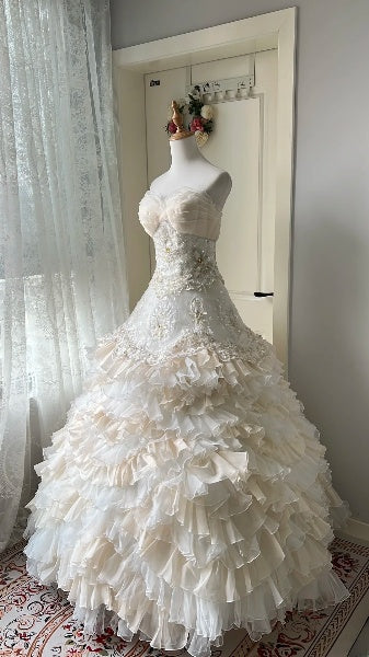 Elegant Sweet 16 Dress Long Sweetheart With Tiered Layers Ball Gown Sweet Sixteen Party Birthday Dresses RC0535