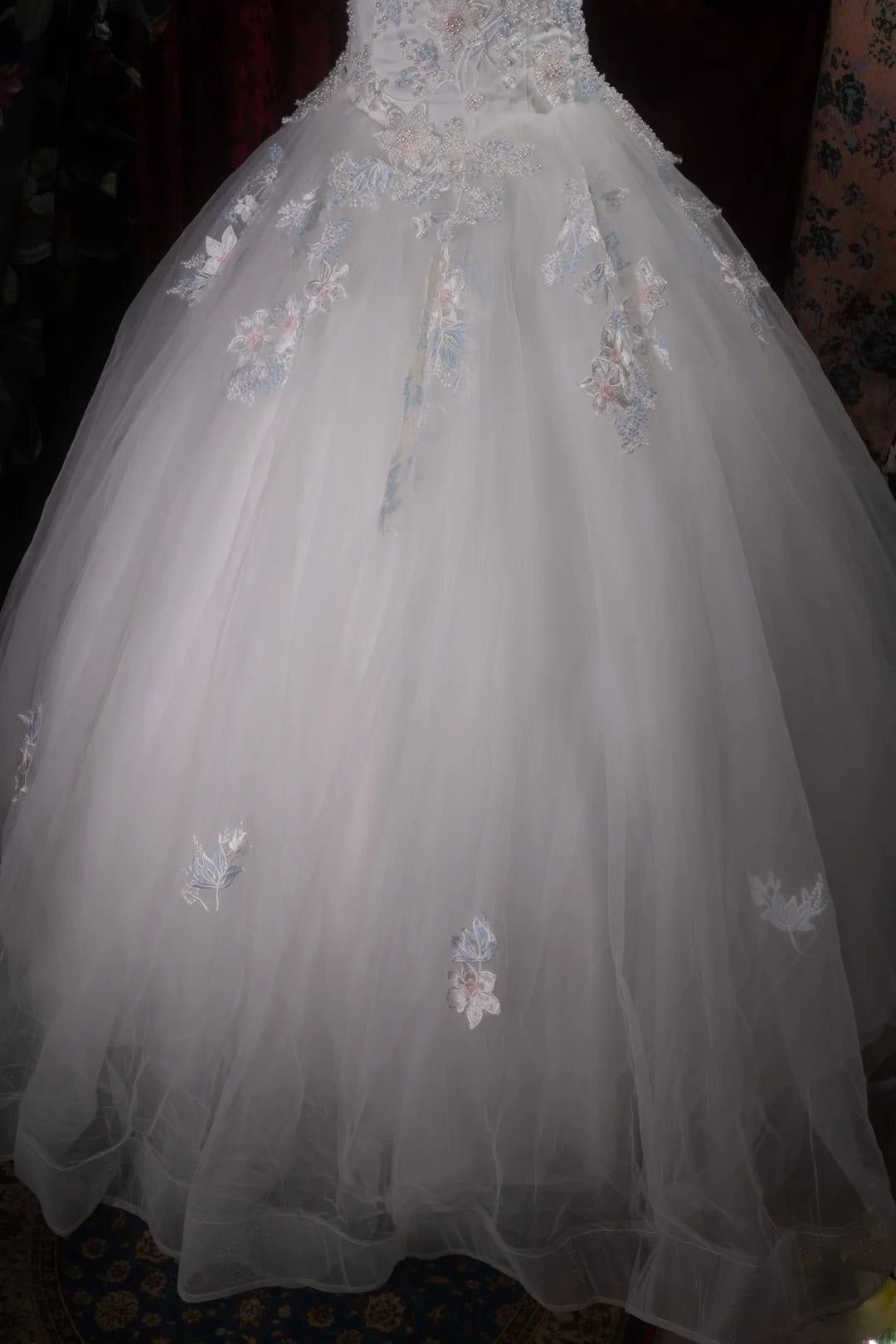 Cute Princess Ball Gown Formal Events Off The Shoulder Gray White With Lace Quince Dress Quinceanera Dresses Birthday Outfits RB8370