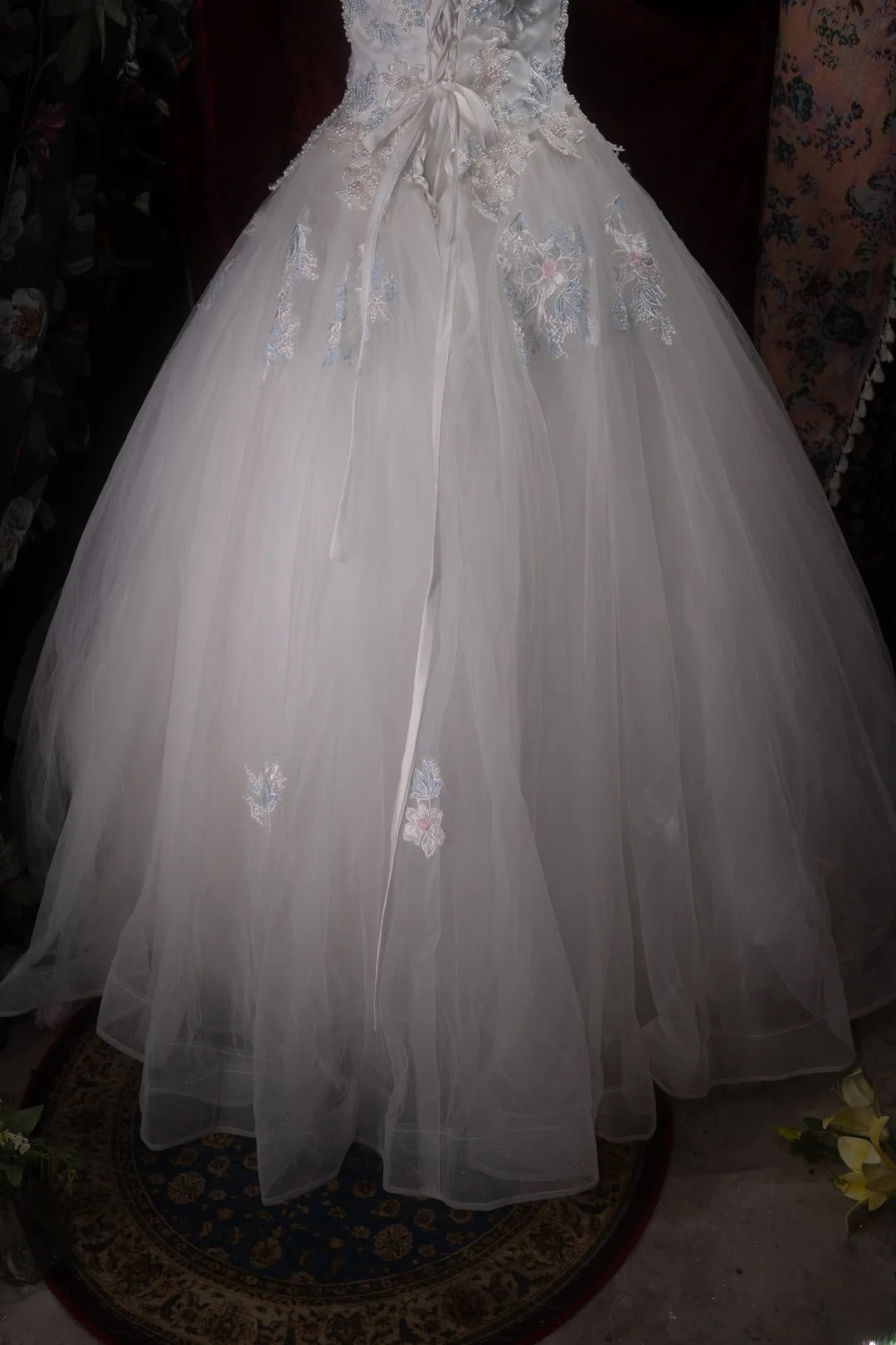 Cute Princess Ball Gown Formal Events Off The Shoulder Gray White With Lace Quince Dress Quinceanera Dresses Birthday Outfits RB8370