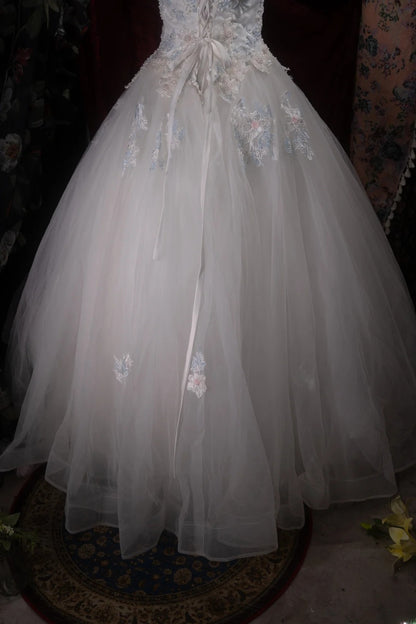 Cute Princess Ball Gown Formal Events Off The Shoulder Gray White With Lace Quince Dress Quinceanera Dresses Birthday Outfits RB8370