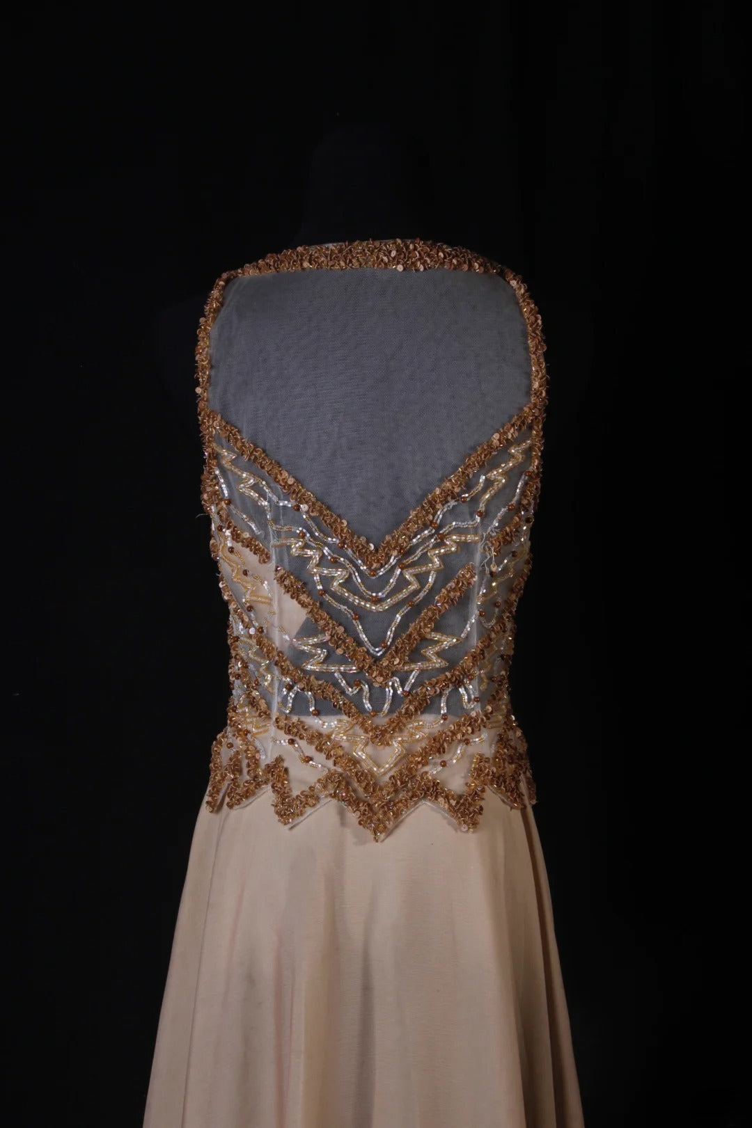 Sparkly Prom Dresses Aesthetic A Line Scoop Neck Champagne Chiffon With Beads Inspo Party Semi Formal Gown For Senior Teens High Schools AS174
