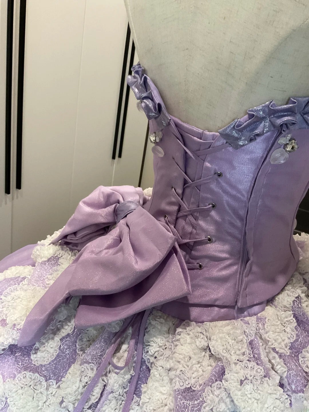 Cute Sweet 16 Dress Lilac Sweetheart Ball Gown With 3D Flowers Tiered Layers Sweet Sixteen Dress RB9964