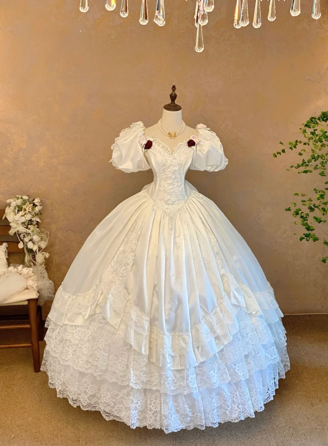 Elegant Floor Length Wedding Dress Classic Sweetheart White With Sleeves Lace Bridal Gown for Big Day RB9115