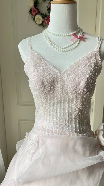Sweet 15 Quinceanera Dress Ball Gown Spaghetti Straps Pink With Beading Long 15th Birthday Gown RC0543