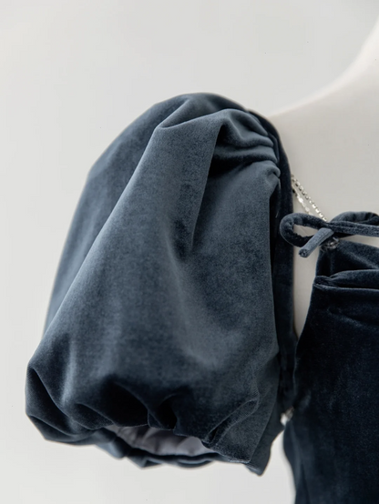 Sexy Mermaid Spaghetti Straps Navy Blue Velvet Prom Dress Fashion Aesthetic For Teens Formal Dresses Party Outfits Prom Gown AS180