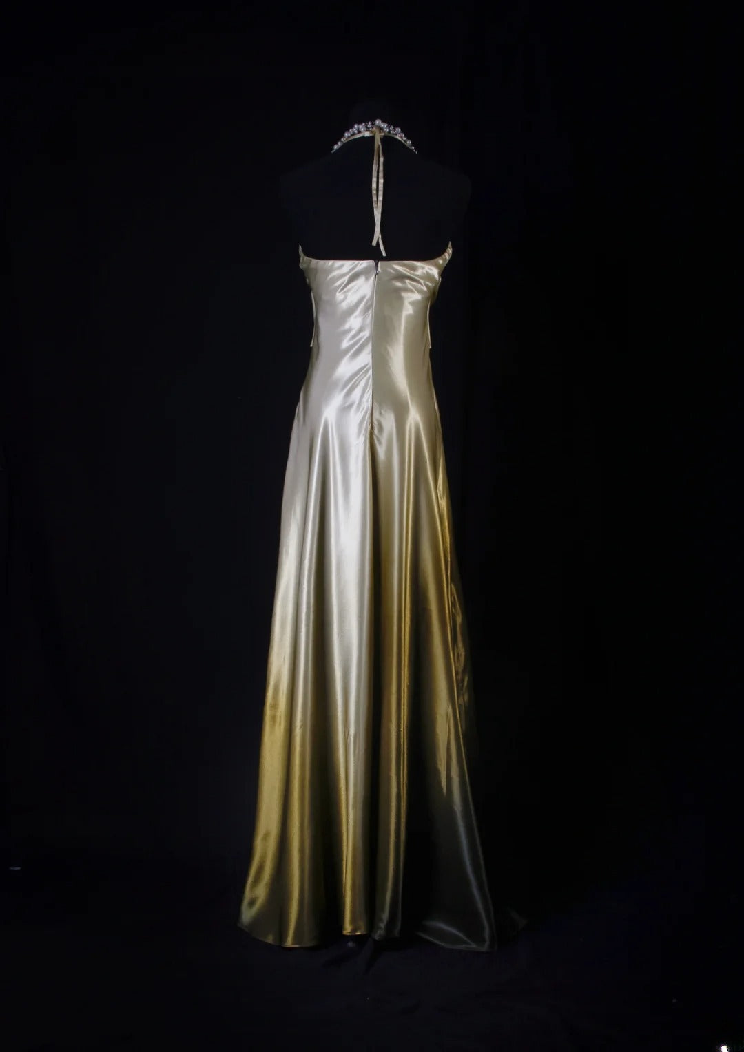 Simple Prom Dresses Aesthetic A line Halter Silk Satin With Beads Inspo Impress Long Party Semi Formal Gown For Senior Teens High Schools AS181