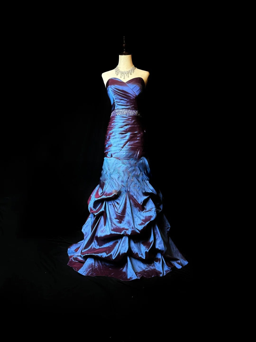Vintage 70s Prom Dresses Mermaid Sweetheart Taffeta With Beads Long Party Gown Formal Outfits RB5989