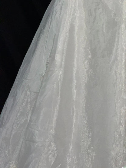 Classy Ball Gown Strapless White With Appliqued Lace Brides Gown Bridal Dress Long Poofy Wedding Dresses RB5789