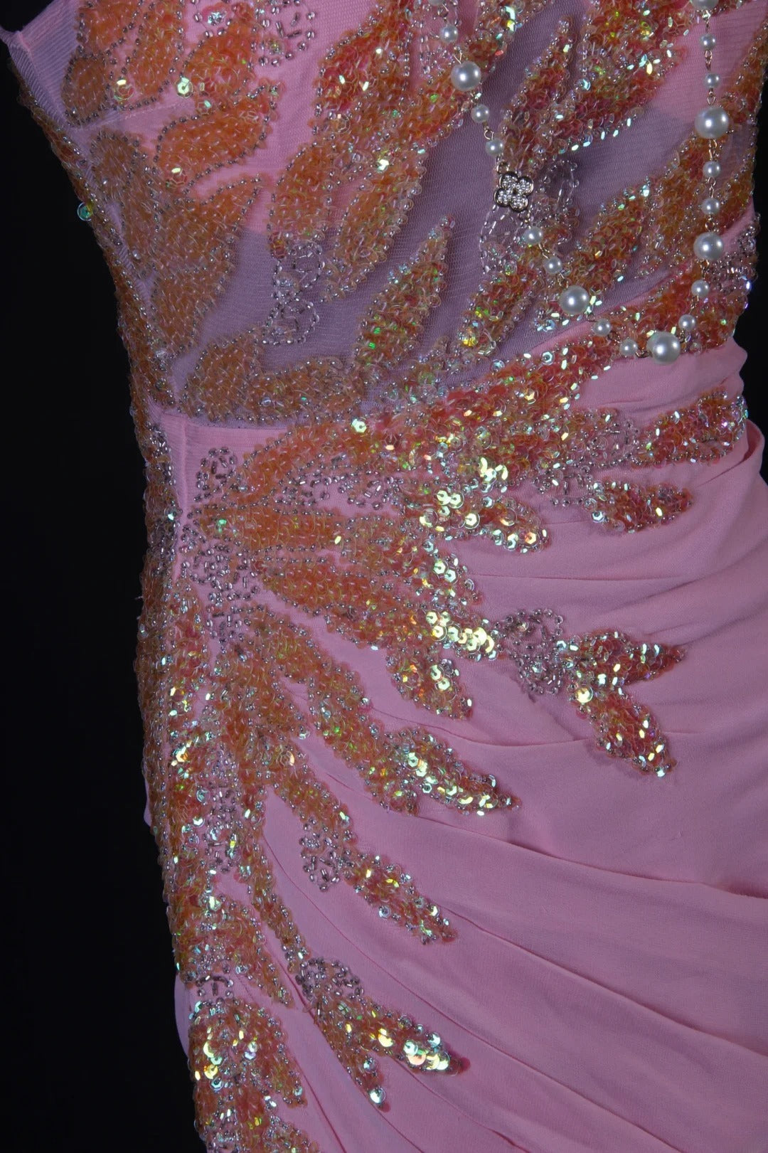 Modest Mermaid One Shoulder Pink Chiffon Prom Dress Long Party Gowns Evening Dresses AS188