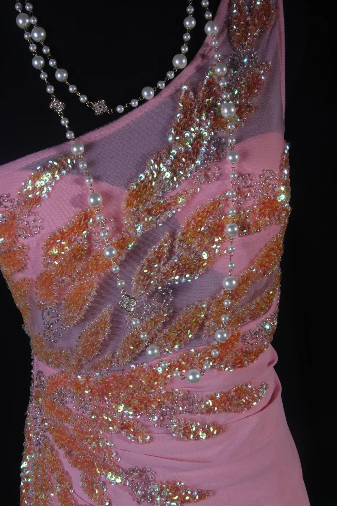 Modest Mermaid One Shoulder Pink Chiffon Prom Dress Long Party Gowns Evening Dresses AS188
