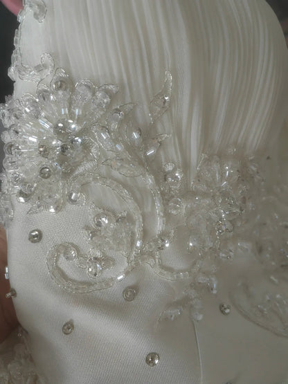 Vintage Wedding Dress Ball Gown Sweetheart Appliques White With Lace Bridal Gown for Big Day RB9974
