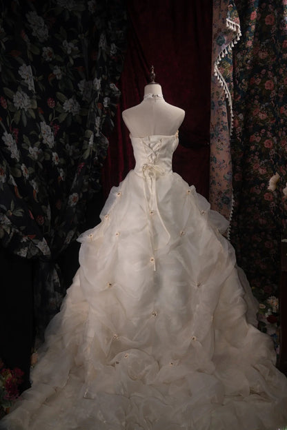 Dreamy Princess Ball Gown Formal Events Strapless Ivory With Tiered Quince Dress Quinceanera Dresses Birthday Outfits RB8384