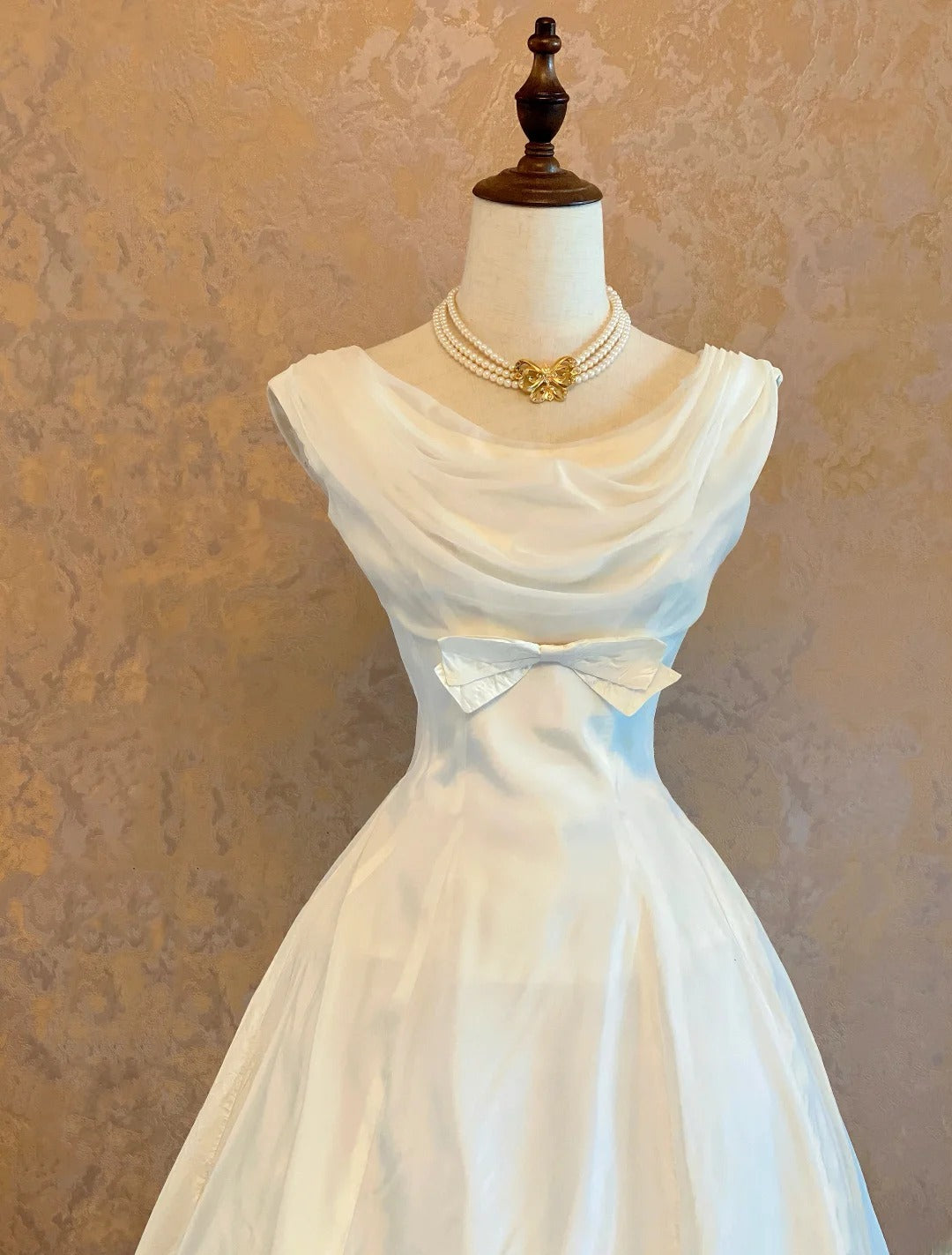 Cute Ball Gown Cowl Neck White Satin Mid Length Party Dresses Homecoming Cocktail Gown RB9123