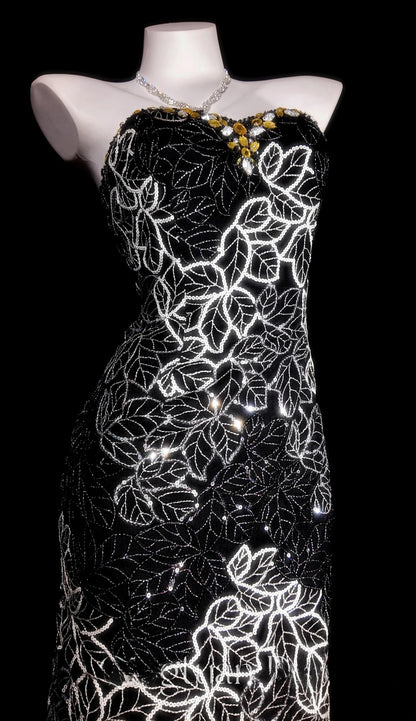 Black Prom Dress Inspo Mermaid Sweetheart Lace With Beading Modest Long Formal Party Gown RB9979