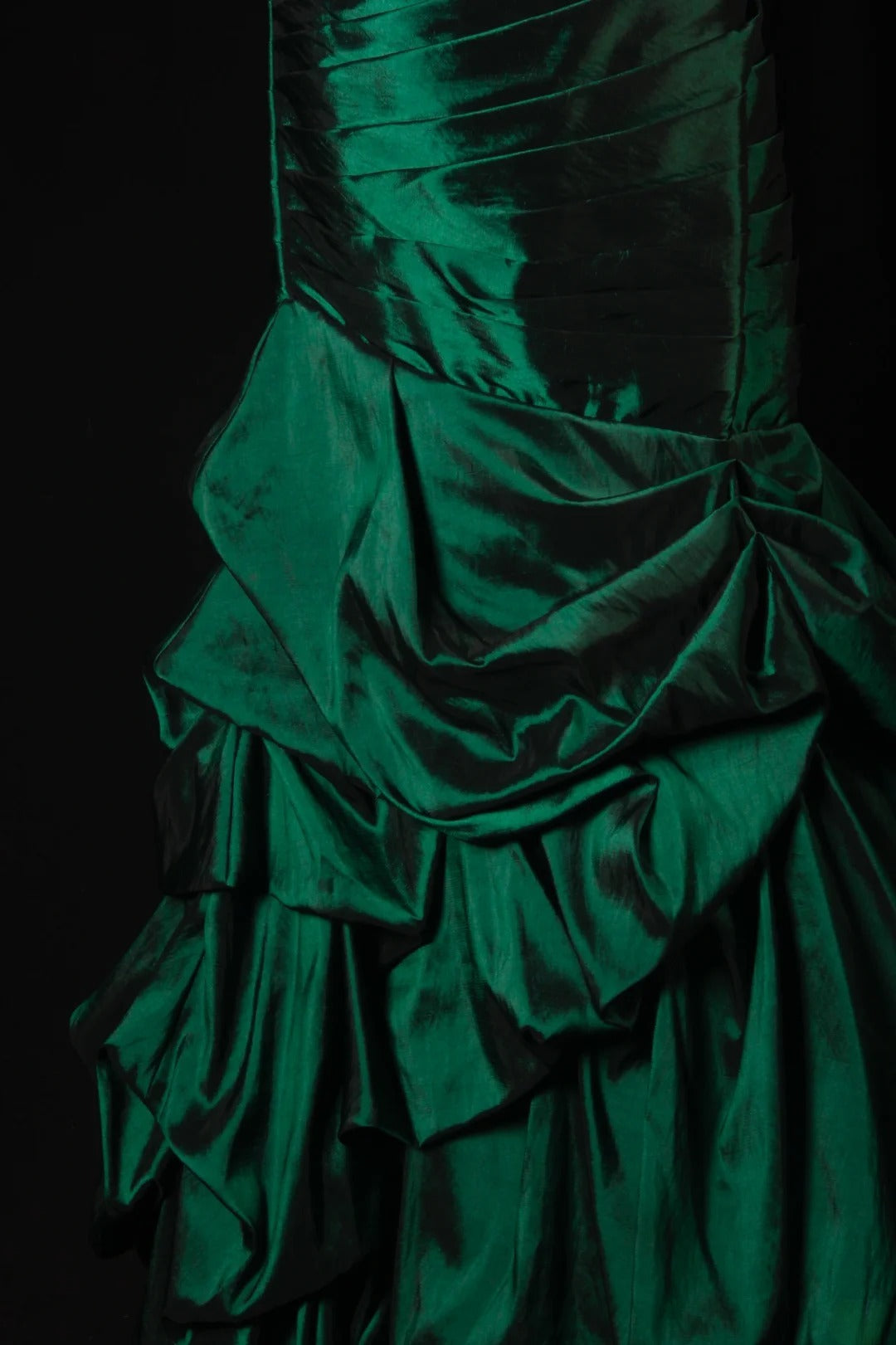 Vintage Prom Dresses 1950s Satin Dark Green Long Party Gowns Evening Dresses AS195