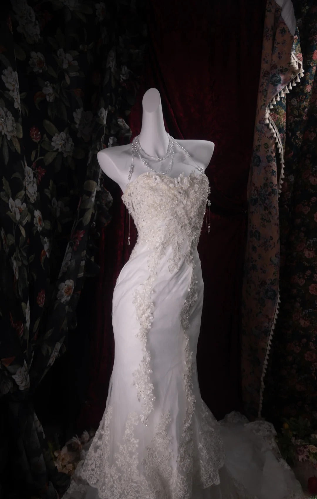 Stunning Mermaid Sweethert 2000s White Lace With Appliqued Long Autumn Winter Bridal Dress Wedding Dresses RB8470