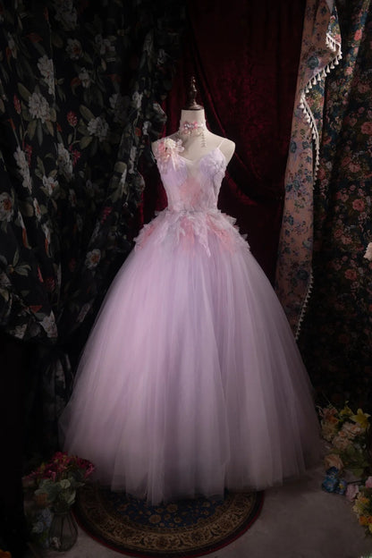 Dreamy Princess Ball Gown Formal Events Spaghetti Straps Pink With Lace Quince Dress Quinceanera Dresses Birthday Outfits RB8471