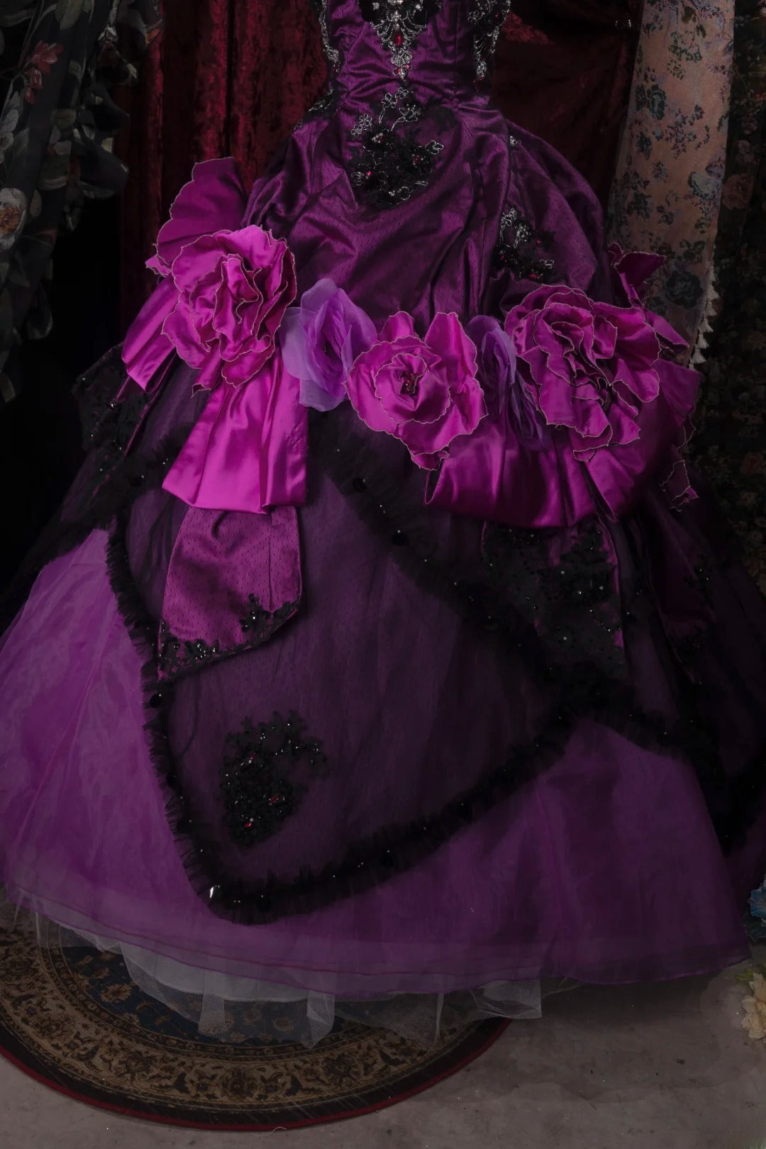 Dreamy Princess Ball Gown Formal Events Sweetheart Purple With Flowers Quince Dress Quinceanera Dresses Birthday Outfits RB8472