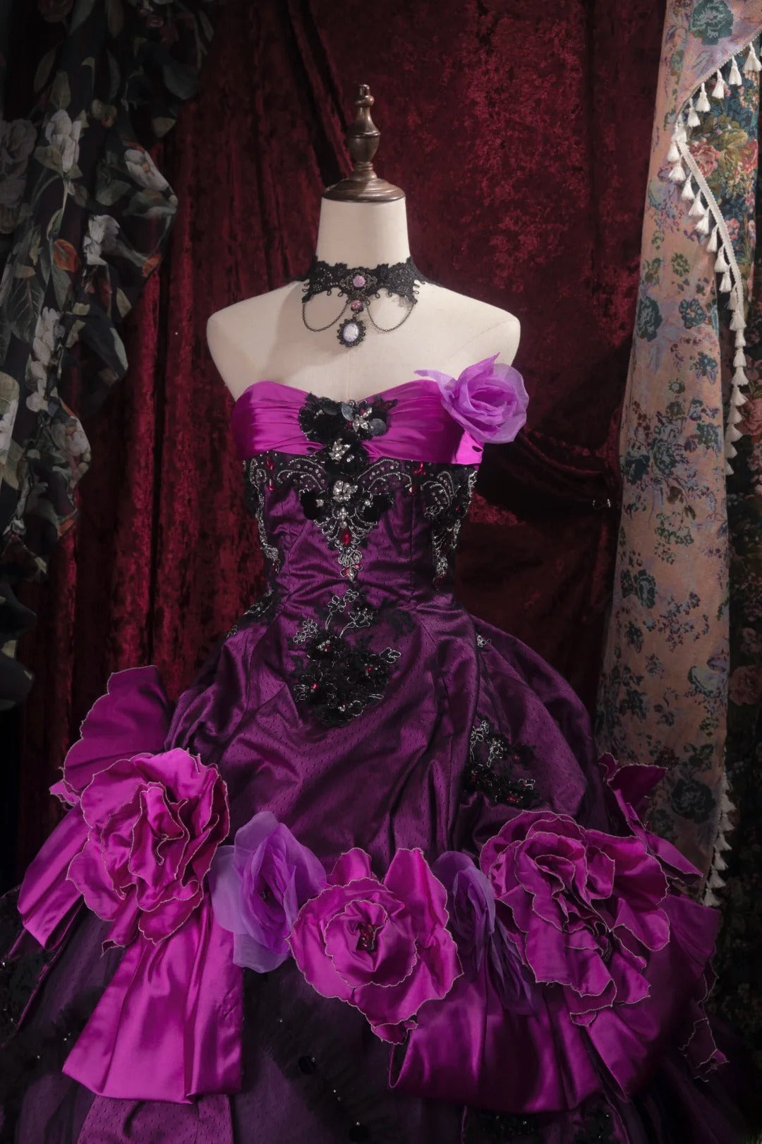 Dreamy Princess Ball Gown Formal Events Sweetheart Purple With Flowers Quince Dress Quinceanera Dresses Birthday Outfits RB8472
