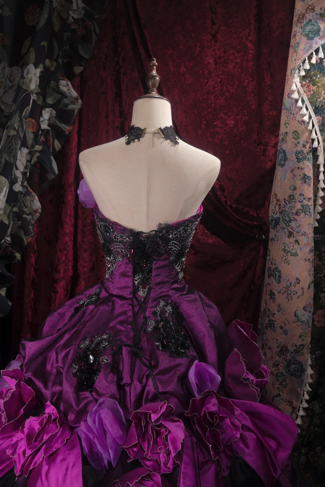Dreamy Princess Ball Gown Formal Events Sweetheart Purple With Flowers Quince Dress Quinceanera Dresses Birthday Outfits RB8472