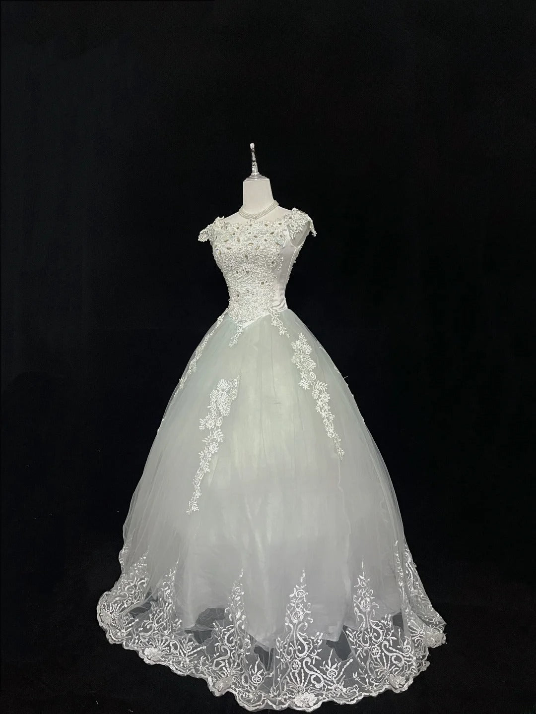 Pretty Ball Gowns Scoop Mint Green With Appliques Long Prom Dress Puffy Sweet 16 Sixteen Outfit Vestido de 15 RB7600