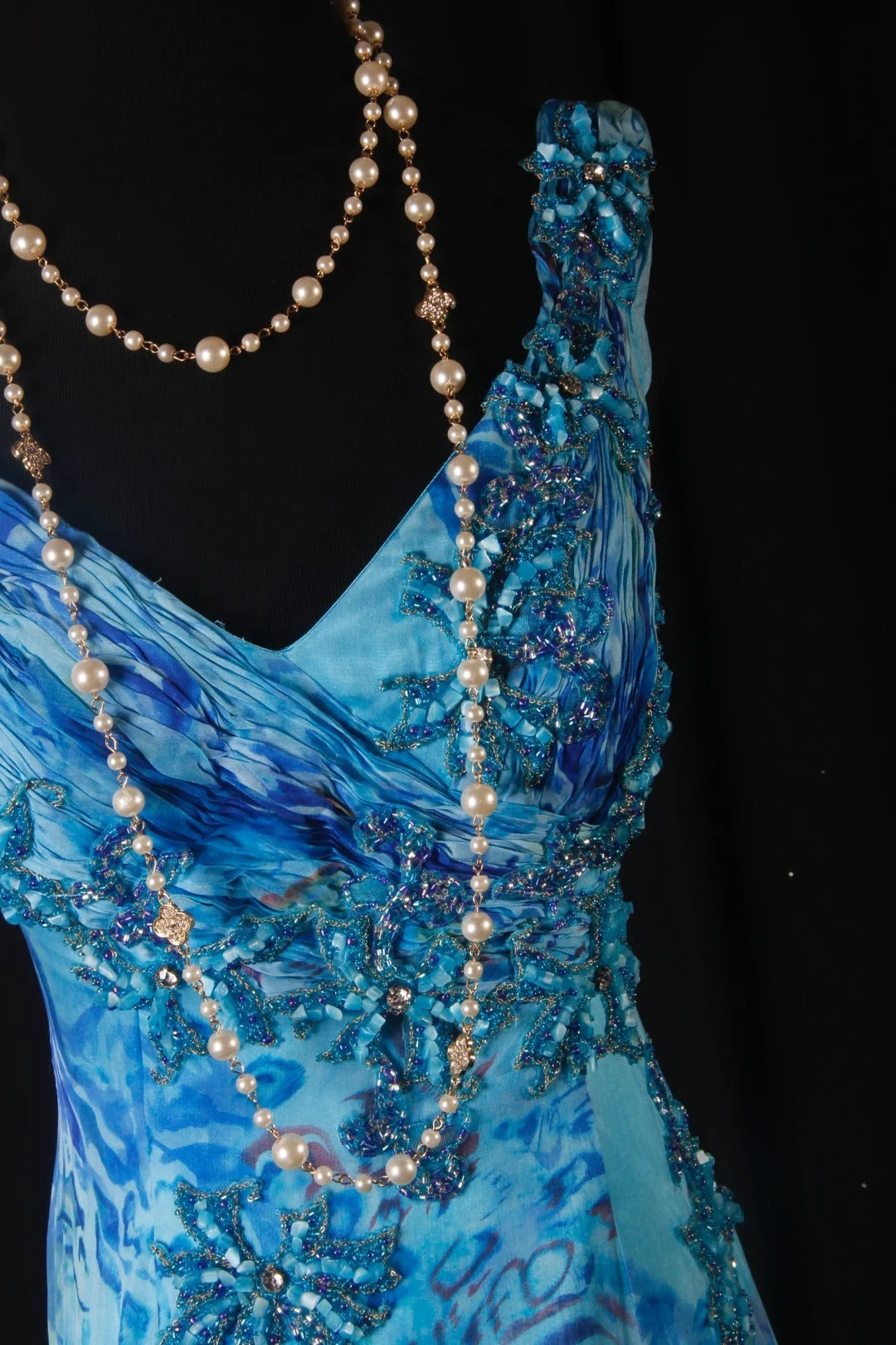 Vintage Prom Dresses 1950s A line V Neck Chiffon Royal Blue Long Parties Gowns Evening Dresses AS200