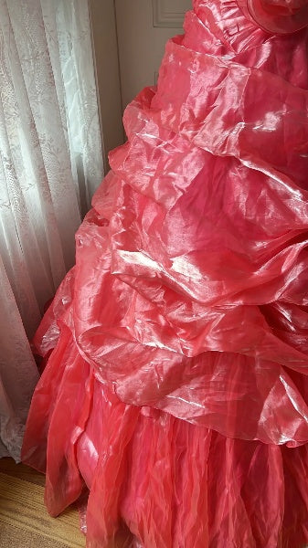 Elegant Sweet 16 Dress Long Straps Hot Pink With Flowers Ball Gown Sweet Sixteen Party Birthday Dresses RC0559