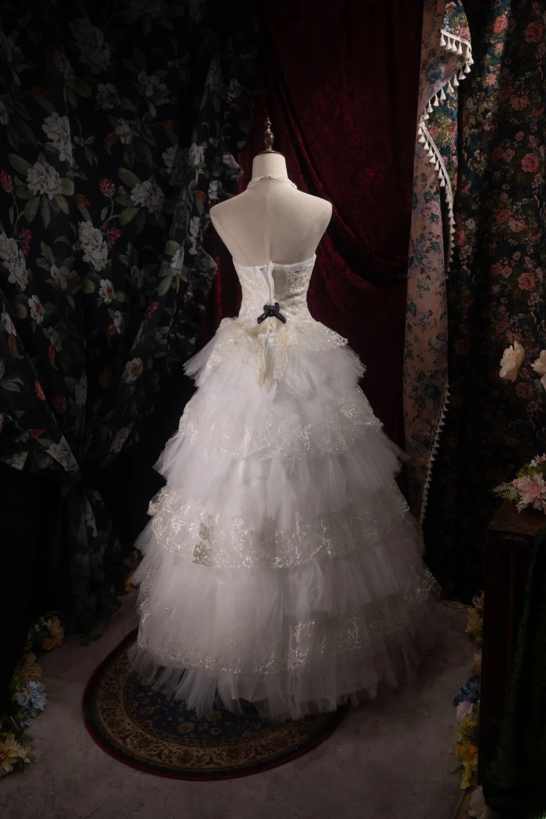 Dreamy Princess Ball Gown Formal Events Strapless White Tulle With Beaded Quince Dress Quinceanera Dresses Birthday Outfits RB8474