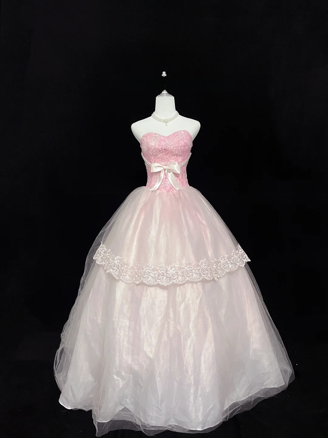 Pretty Ball Gowns Sweetheart Pink With Appliques Long Prom Dress Puffy Sweet 16 Sixteen Outfit Vestido de 15 RB7602