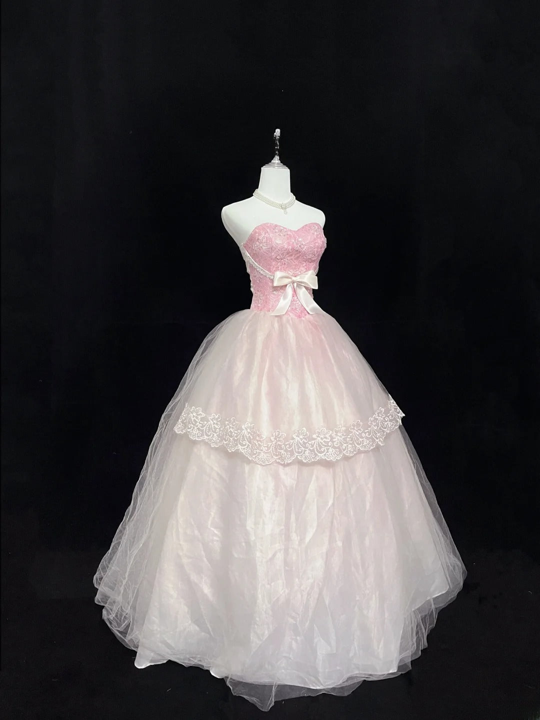 Pretty Ball Gowns Sweetheart Pink With Appliques Long Prom Dress Puffy Sweet 16 Sixteen Outfit Vestido de 15 RB7602