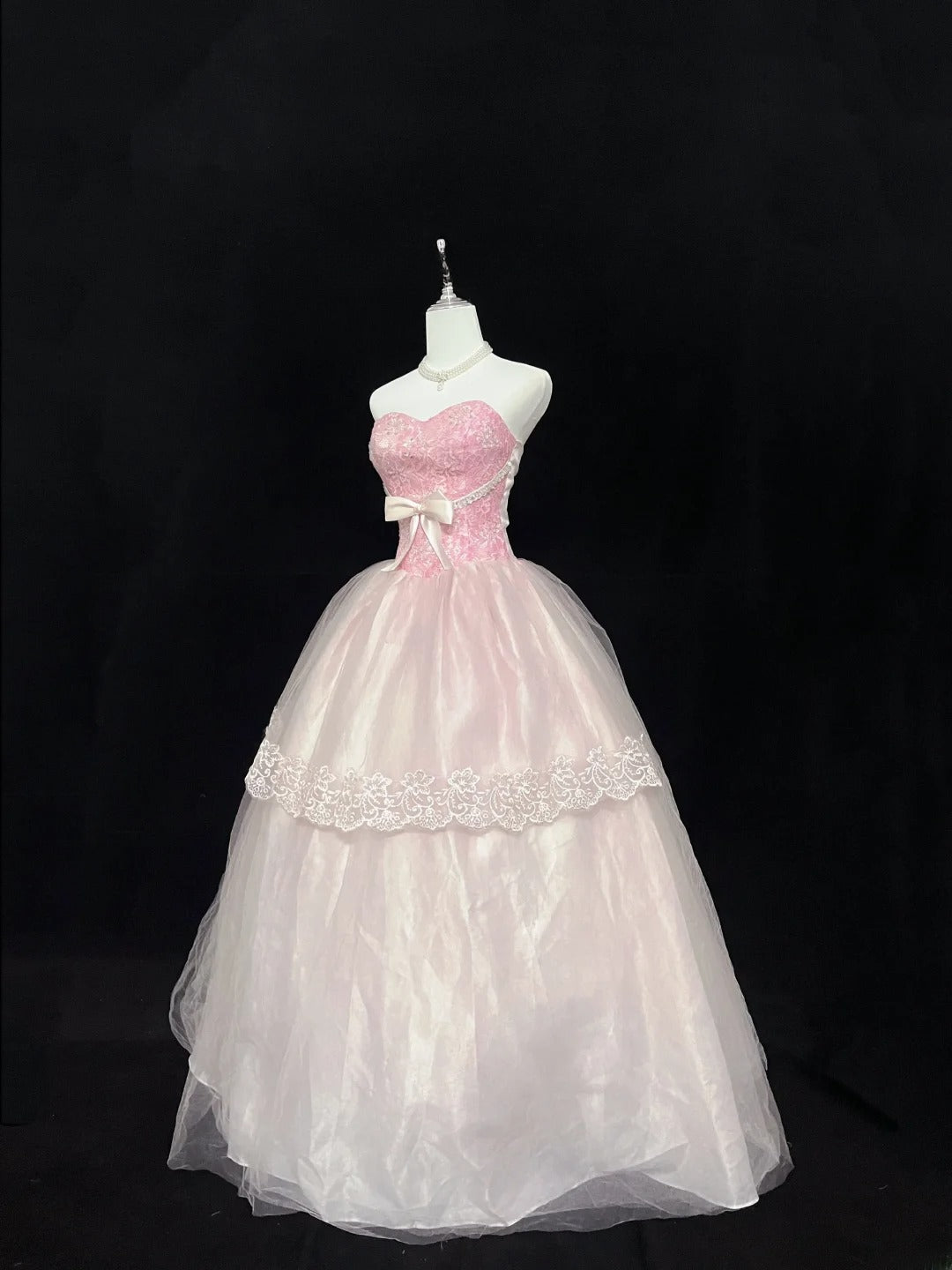 Pretty Ball Gowns Sweetheart Pink With Appliques Long Prom Dress Puffy Sweet 16 Sixteen Outfit Vestido de 15 RB7602