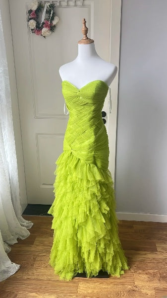 Vintage Prom Dresses Aesthetic 80s Retro Mermaid Sweetheart Bud Green Floor Length Evening Outfits RC0560