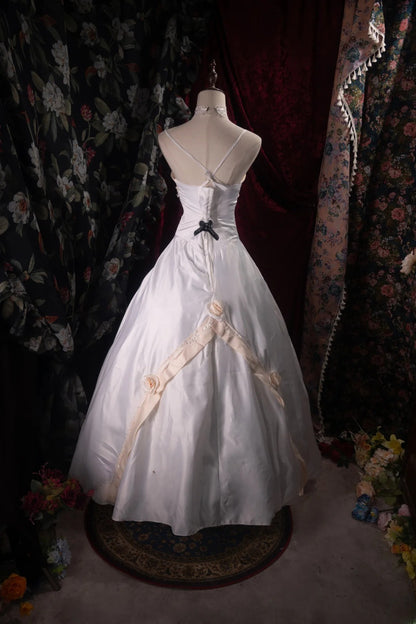 Dreamy Princess Ball Gown Formal Events Spaghetti Strap Satin With 3D Flowers Quince Dress Quinceanera Dresses Birthday Outfits RB8476