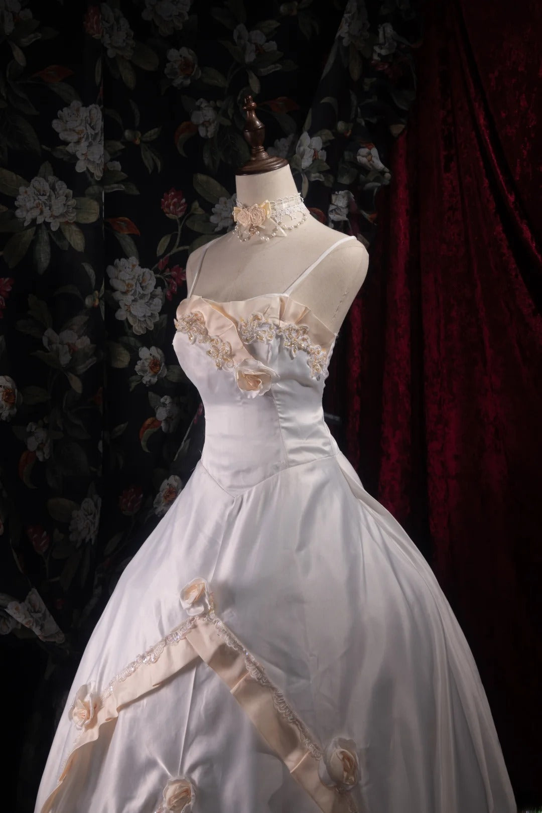 Dreamy Princess Ball Gown Formal Events Spaghetti Strap Satin With 3D Flowers Quince Dress Quinceanera Dresses Birthday Outfits RB8476