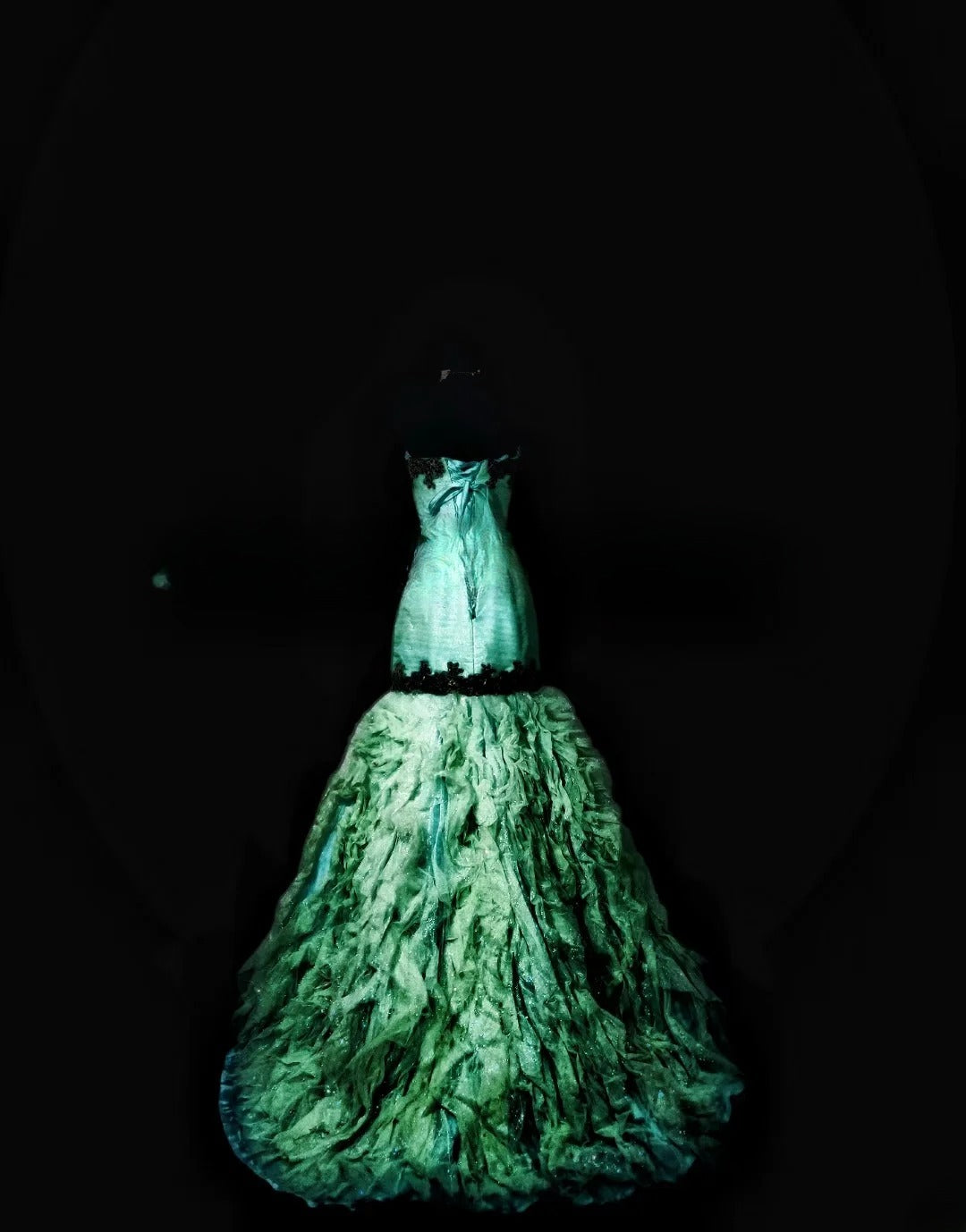 Vintage Mermaid 80s Sweetheart Green Tulle Long Prom Dress Inspiration Party For Womens Formal Dresses RB8858