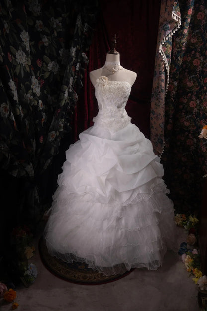 Cute Ball Gown Formal Events Sweetheart White Tulle With Tiered Layers Quince Dress Quinceanera Dresses Birthday Outfits RB8482