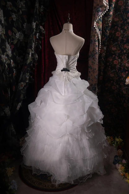 Cute Ball Gown Formal Events Sweetheart White Tulle With Tiered Layers Quince Dress Quinceanera Dresses Birthday Outfits RB8482