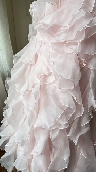 Sweet 15 Quinceanera Dress Ball Gown Sweetheart Pink With Tiered Layers Long 15th Birthday Gown RC0567