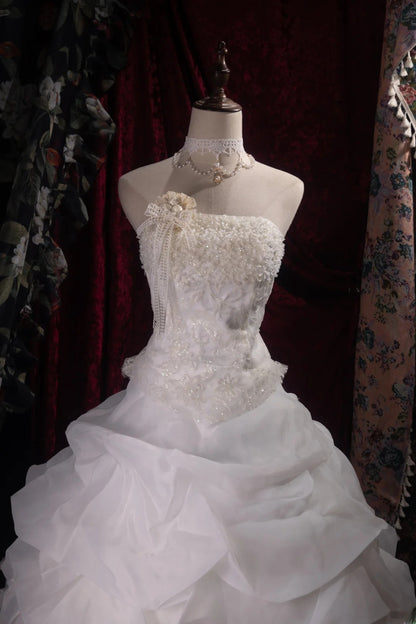 Cute Ball Gown Formal Events Sweetheart White Tulle With Tiered Layers Quince Dress Quinceanera Dresses Birthday Outfits RB8482
